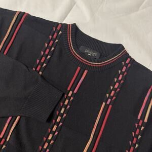 Protege Sweater Men's Extra Large Black Red Grandpacore Biggie Hip Hop Dad Cosby